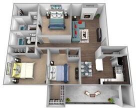 Three Bedroom Two Bath 20-2004 floor plan